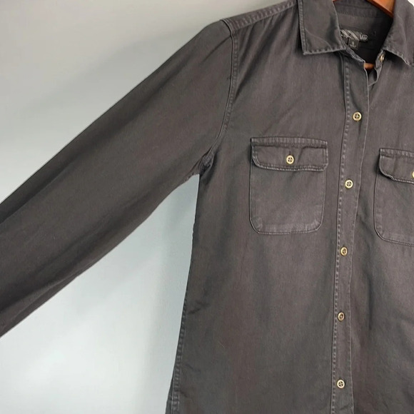 VANS Cotton Twill Utility Shirt Black Fade Long Sleeve Button Down Baddie Size S - Picture 5 of 12
